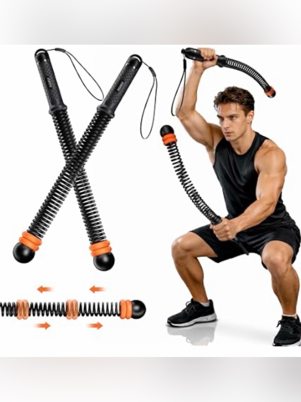 Battle Ropes Weignt Ropeless Battle Ropes 2-Pack, Quiet Home Gym Workout - Picture 3 of 7